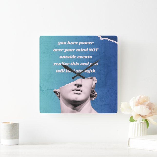 Relógio Quadrado Alimentação da mente (Lar)