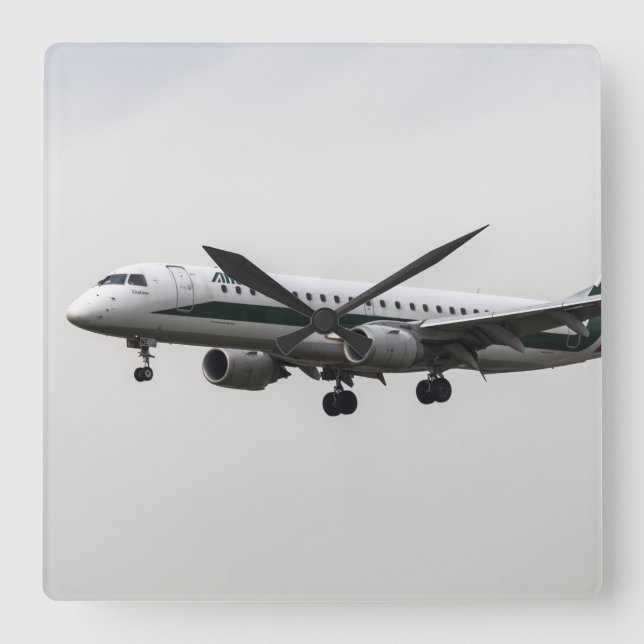 Relógio Quadrado Alitalia Embraer 190 (Frente)