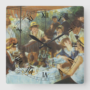 Relógio Quadrado Almoço dos Barqueiros por Pierre Renoir