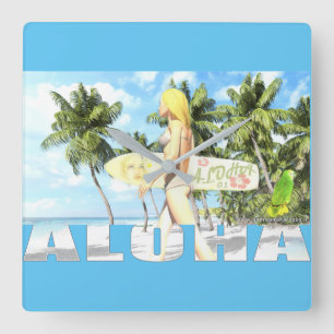 Relógio Quadrado Aloha 01