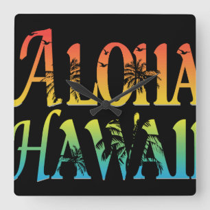 Relógio Quadrado Aloha Hawaii