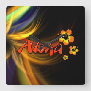 Relógio Quadrado Aloha - pulso de disparo de parede