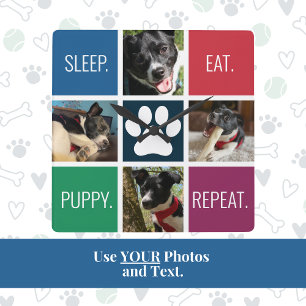 Relógio Quadrado Amante de os animais Colorido de Fotos Pet Moderna