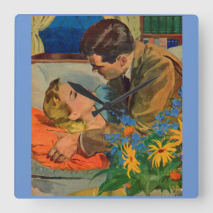 Relógio Quadrado Amantes no Amor