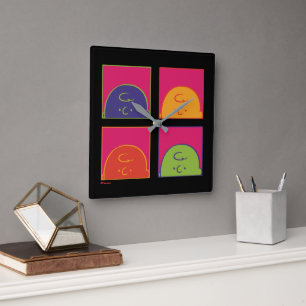 Relógio Quadrado Amendoins Pop de arte moderna é Charlie Brown