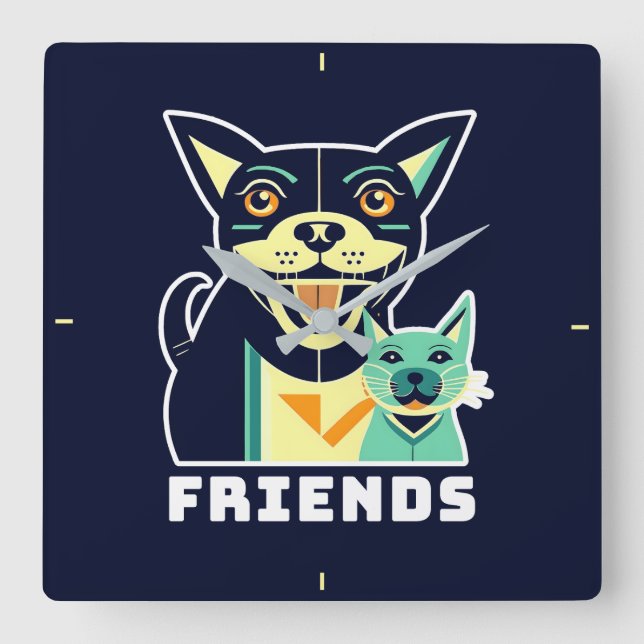 Relógio Quadrado Amigos (Frente)