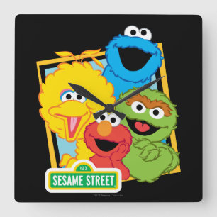 Relógio Quadrado Amigos do Sesame Street