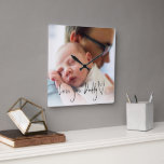 Relógio Quadrado Amo-Te A Foto Personalizada Do Bebê Do Novo papai<br><div class="desc">Amo-Te A Foto Personalizada Do Bebê Do Novo papai. Um pai de presente terá orgulho de colocar na parede,  simplesmente substitua a foto da amostra pela sua,  que é acima da tipografia set Love You Pai and Heart motif. recorte o quadrado primeiro.</div>