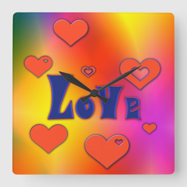 Relógio Quadrado Amor (Frente)