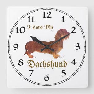 Relógio Quadrado Amor de Dachshund