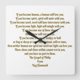 Relógio Quadrado Amor e Espírito