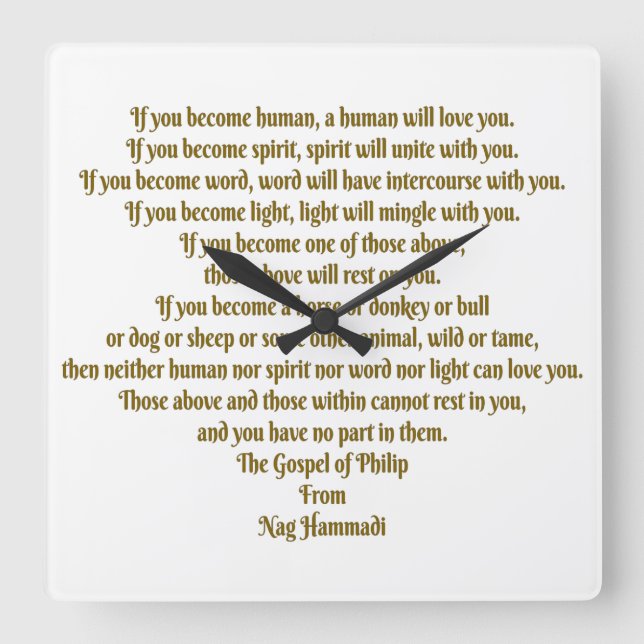 Relógio Quadrado Amor e Espírito (Frente)