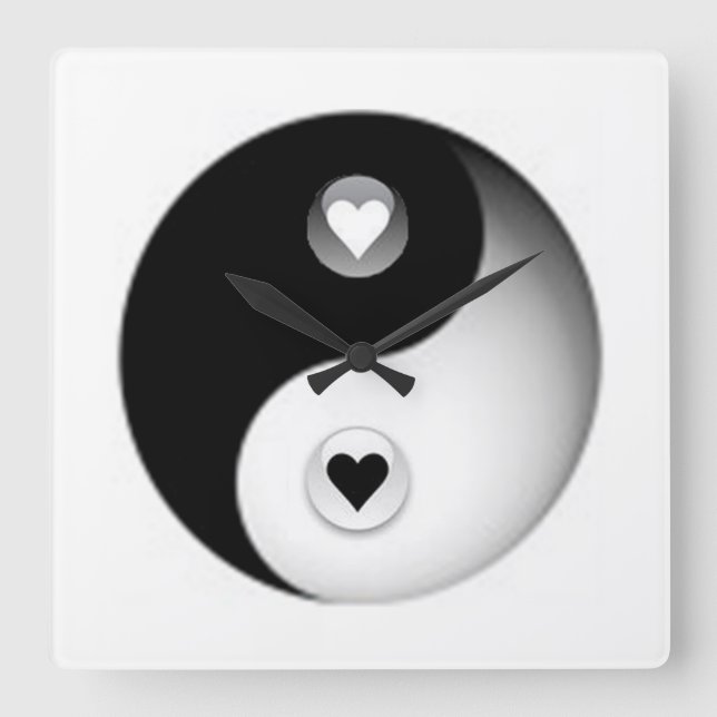Relógio Quadrado Amor e Paz (Frente)