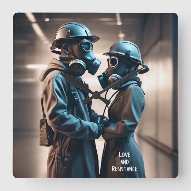 RELÓGIO QUADRADO AMOR E RESISTÊNCIA (Frente)