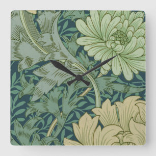 Relógio Quadrado Amostra do teste padrão do papel de parede com