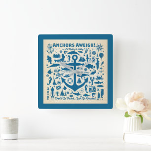 Relógio Quadrado Âncoras APesam!