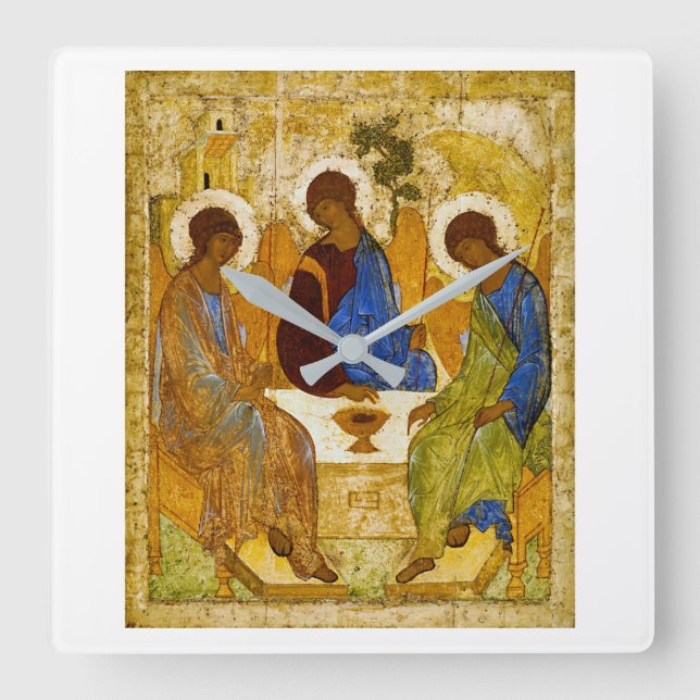 Relógio Quadrado Andrey Rublev , “ Holy Trinity ” (Frente)