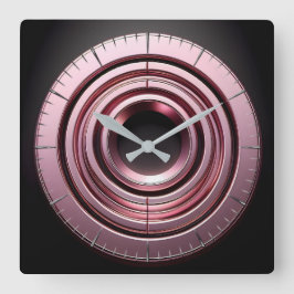 Relógio Quadrado anéis rosa