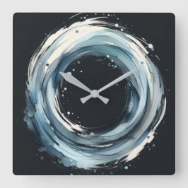 Relógio Quadrado anel abstrato em estilo de aquarela