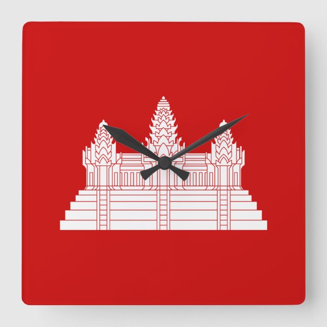 Relógio Quadrado Angkor Wat Ver.2.0. Templo Khmer (Frente)