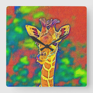 Relógio Quadrado AnimalColor_Giraffe_005_by_JAMColors