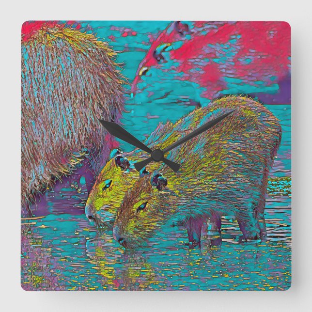 Relógio Quadrado AnimalMix_Capybara_005 (Frente)