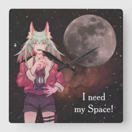 Relógio Quadrado Anime, full moon, Nebula