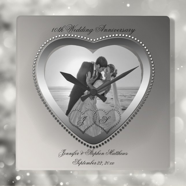 Relógio Quadrado Aniversário de 10 Anos com Bocas (Criador carregado)