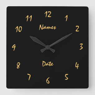 Relógio Quadrado Aniversário personalizado Goergeus & na moda e cas