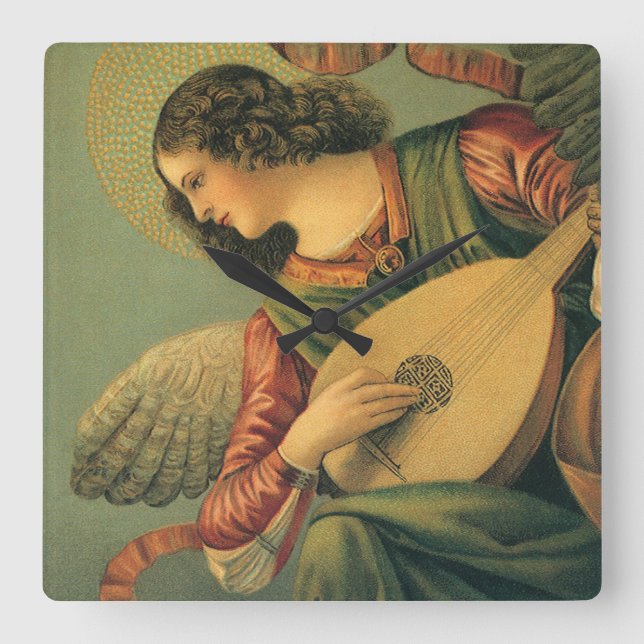Relógio Quadrado Anjo Músico, Melozzo da Forli, Arte Renascentista (Frente)