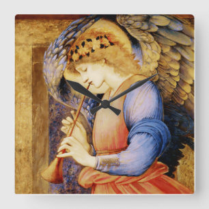 Relógio Quadrado “Anjo Tocando uma Flauta” por Edward Burne Jones