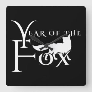 Relógio Quadrado Ano da raposa