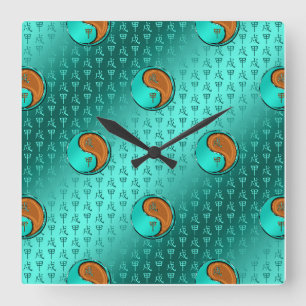 Relógio Quadrado Ano do Cão da Madeira