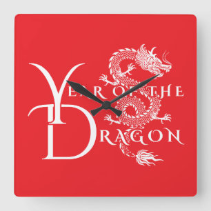 Relógio Quadrado Ano do dragão