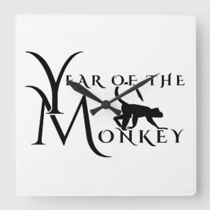 Relógio Quadrado Ano do macaco