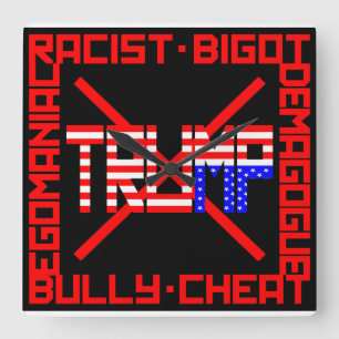 Relógio Quadrado Anti Trump