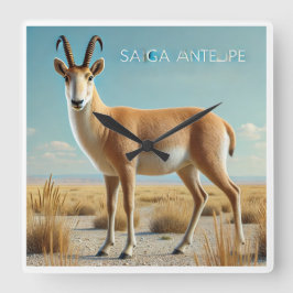 Relógio Quadrado Antílope Saiga no deserto