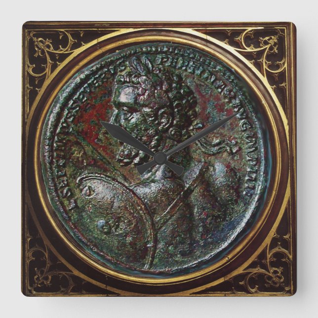 RELÓGIO QUADRADO ANTIQUE ROMAN BRONZE MEDALLION SEPTIMUS SEVERO (Frente)