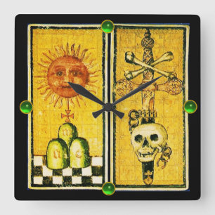 RELÓGIO QUADRADO ANTÍQUENOS ALVOS DE RENASCIMENTO/O SOL, ACE DE ESP