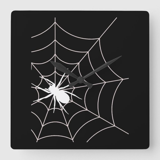 Relógio Quadrado Anunciamento de Gravidez na Web Spider Halloween (Frente)
