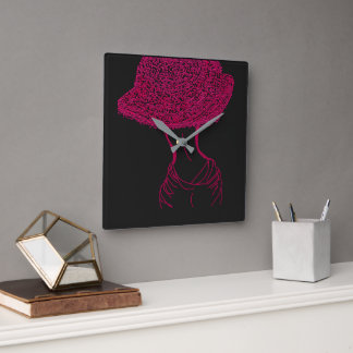 Relógio Quadrado Apelo Rosa
