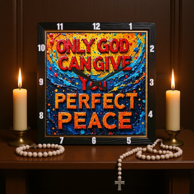 Relógio Quadrado Apenas Deus Pode Dar a Você Arte da Paz Perfeita (Criador carregado)