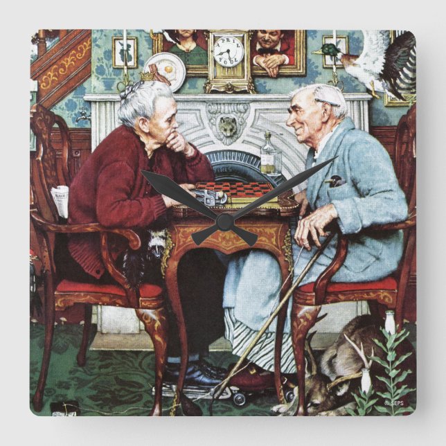 Relógio Quadrado April Fool, 1943 (Frente)