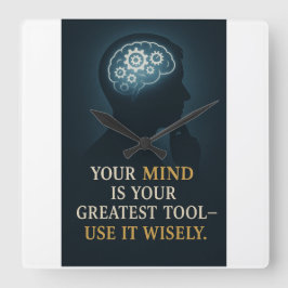 Relógio Quadrado Aproveite o poder da sua mente