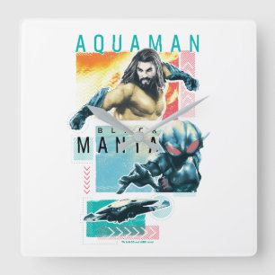 Relógio Quadrado Aquaman Gráfico Modernista Aquaman & Black Manta