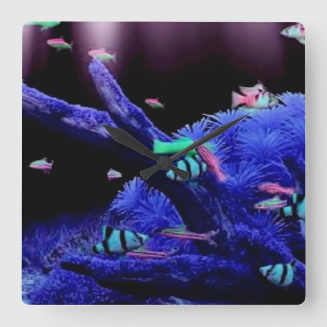 Relógio Quadrado Aquário (Frente)
