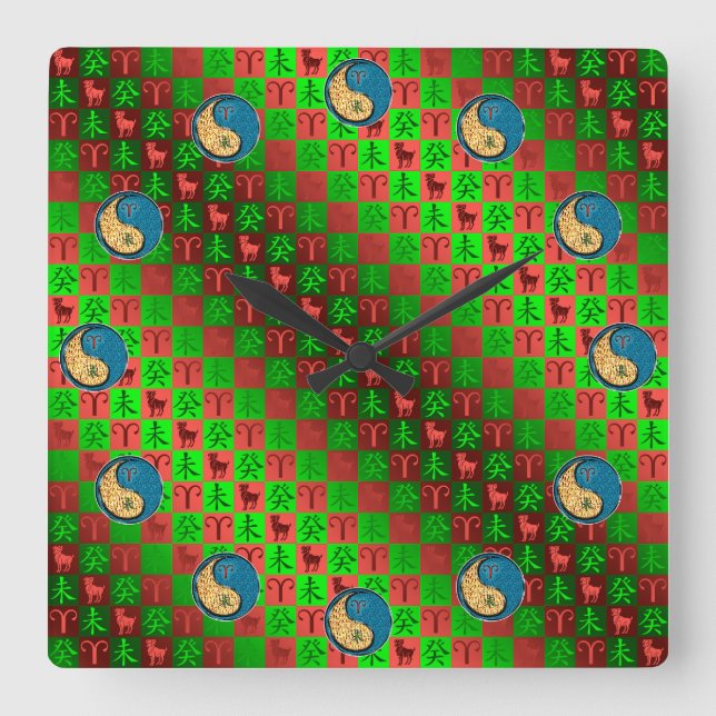 Relógio Quadrado Aries & Water Goat (Frente)