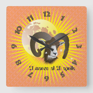 Relógio Quadrado Ariete 21 al marzo 20 Orologio Aprile