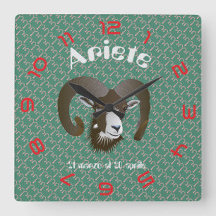 Relógio Quadrado Ariete 21 marzo al 20 aprile Orologio