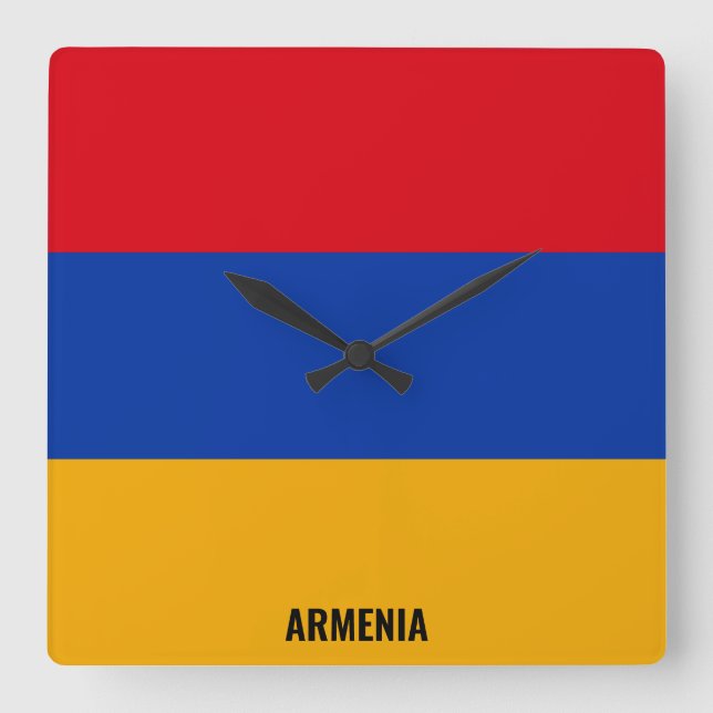 Relógio Quadrado Armenia Flag Dazzling Patriotic (Frente)
